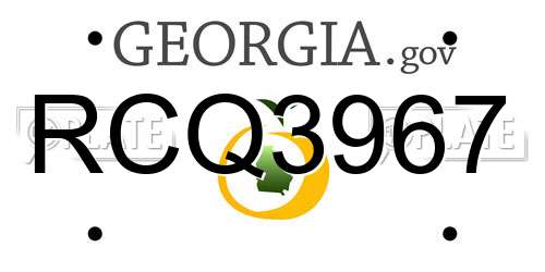 RCQ3967 Georgia License Plate