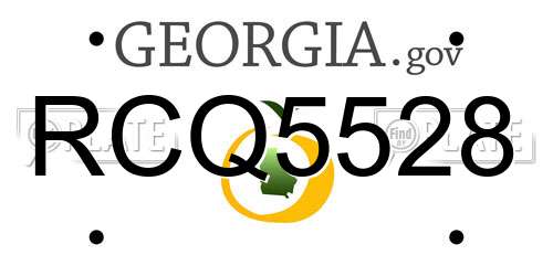 RCQ5528 Georgia License Plate