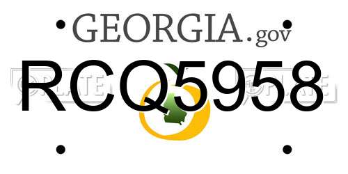 RCQ5958 Georgia License Plate