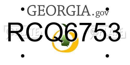 RCQ6753 Georgia License Plate
