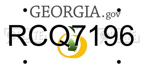 RCQ7196 Georgia License Plate