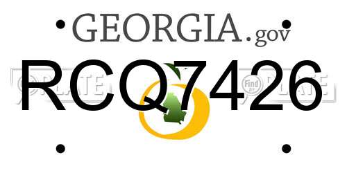 RCQ7426 Georgia License Plate