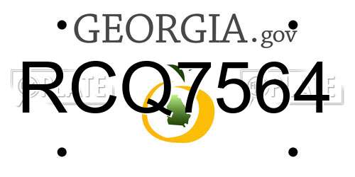 RCQ7564 Georgia License Plate