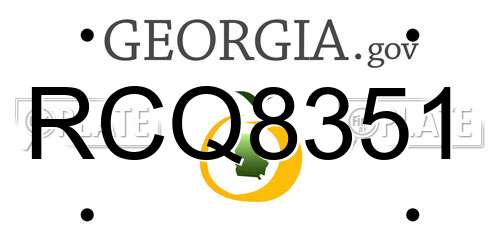 RCQ8351 Georgia License Plate