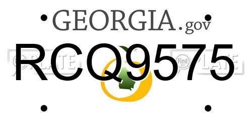 RCQ9575 Georgia License Plate