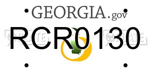 RCR0130 Georgia License Plate