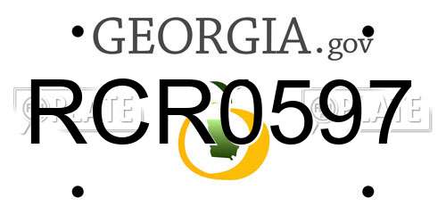 RCR0597 Georgia License Plate
