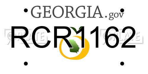 RCR1162 Georgia License Plate