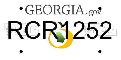 RCR1252 Georgia License Plate