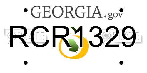 RCR1329 Georgia License Plate
