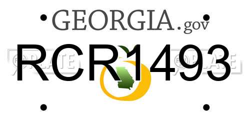 RCR1493 Georgia License Plate