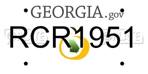 RCR1951 Georgia License Plate
