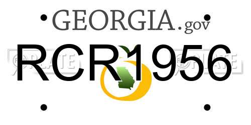 RCR1956 Georgia License Plate