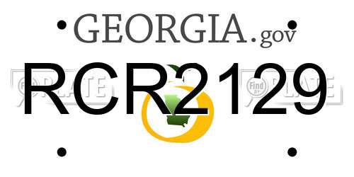 RCR2129 Georgia License Plate