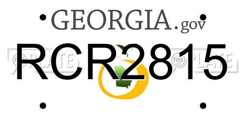 RCR2815 Georgia License Plate