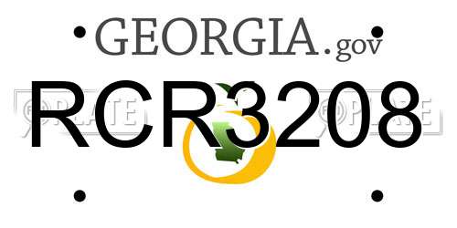 RCR3208 Georgia License Plate