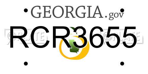 RCR3655 Georgia License Plate