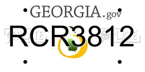 RCR3812 Georgia License Plate