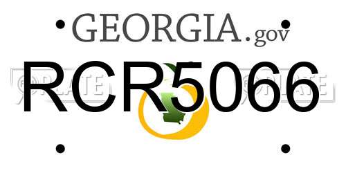 RCR5066 Georgia License Plate