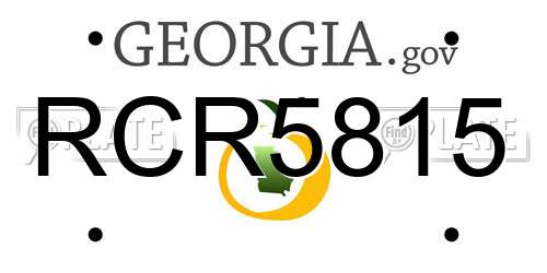 RCR5815 Georgia License Plate