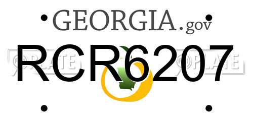 RCR6207 Georgia License Plate
