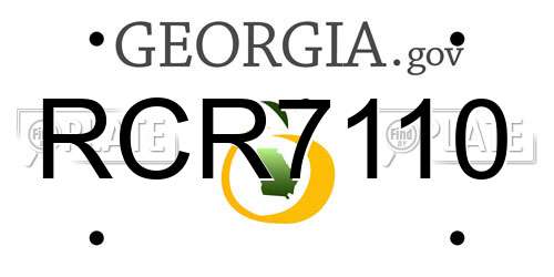 RCR7110 Georgia License Plate