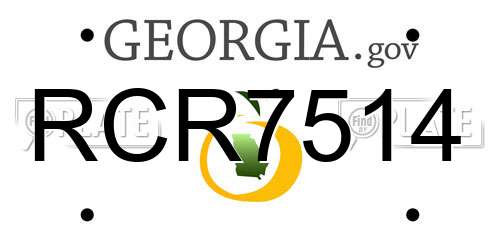 RCR7514 Georgia License Plate