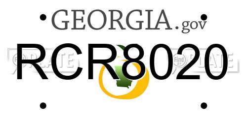RCR8020 Georgia License Plate