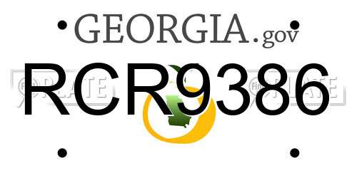 RCR9386 Georgia License Plate