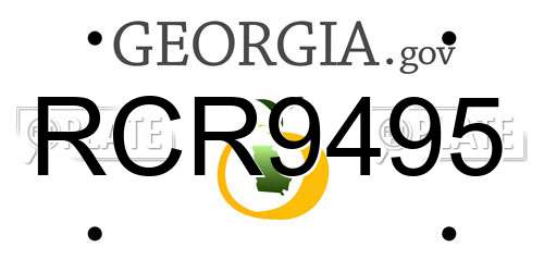 RCR9495 Georgia License Plate