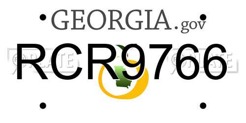 RCR9766 Georgia License Plate