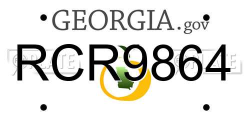 RCR9864 Georgia License Plate