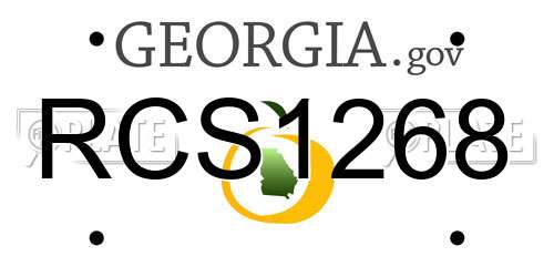 RCS1268 Georgia License Plate