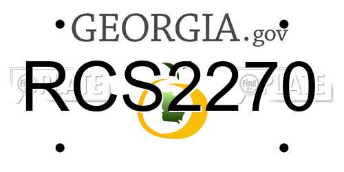 RCS2270 Georgia License Plate