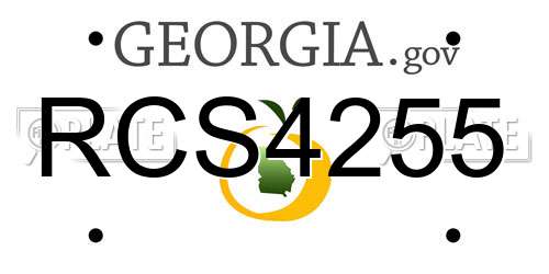 RCS4255 Georgia License Plate