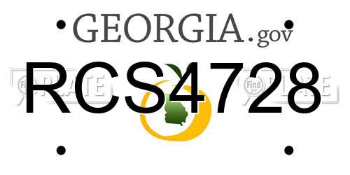 RCS4728 Georgia License Plate