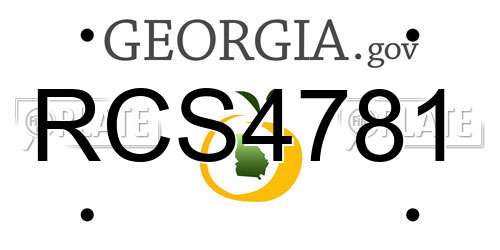 RCS4781 Georgia License Plate