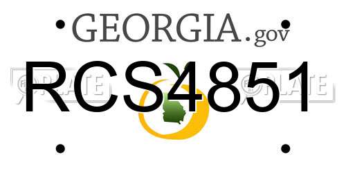 RCS4851 Georgia License Plate