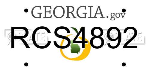 RCS4892 Georgia License Plate