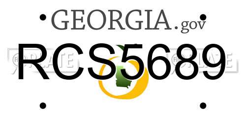 RCS5689 Georgia License Plate