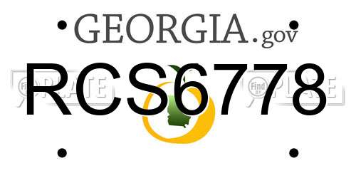 RCS6778 Georgia License Plate