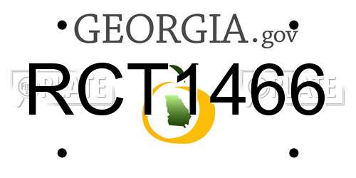 RCT1466 Georgia License Plate