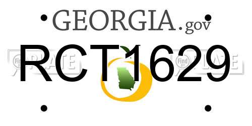 RCT1629 Georgia License Plate