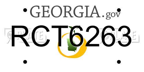 RCT6263 Georgia License Plate