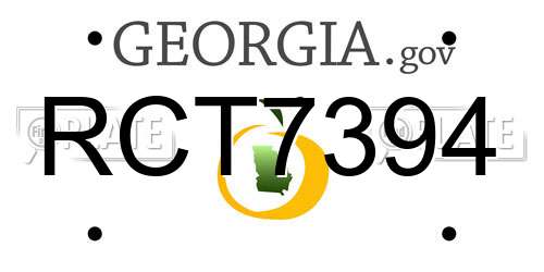 RCT7394 Georgia License Plate