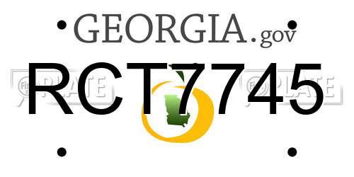 RCT7745 Georgia License Plate