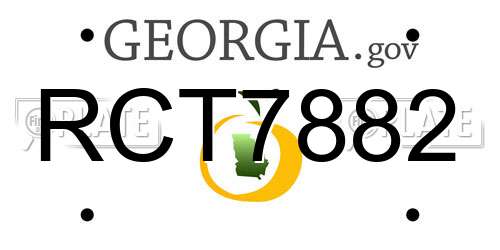 RCT7882 Georgia License Plate