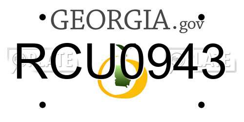 RCU0943 Georgia License Plate