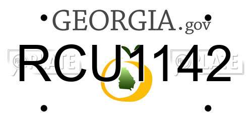 RCU1142 Georgia License Plate