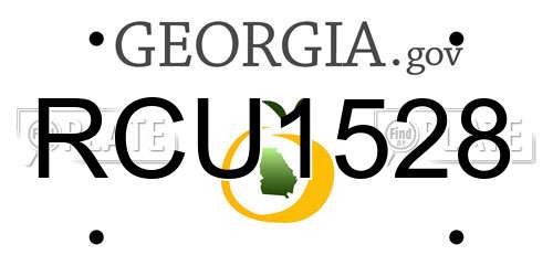 RCU1528 Georgia License Plate